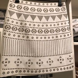 White jeweled mini skirt